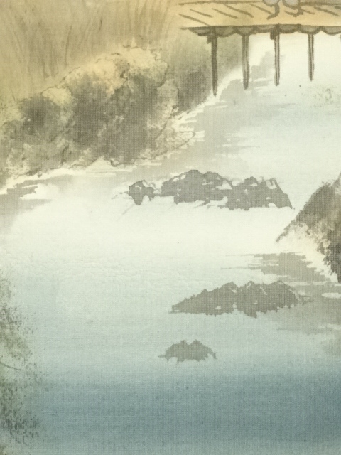 道具 ] - 道具 岳人筆 彩色山水 肉筆絹本掛軸 | ネットショップ圭